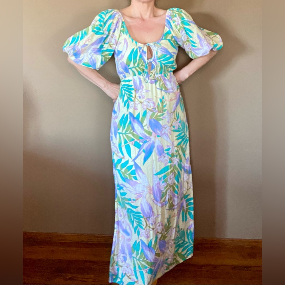 Billabong Blue Puff Sleeve Sundress